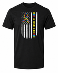 Autism Dad American Flag T-Shirt