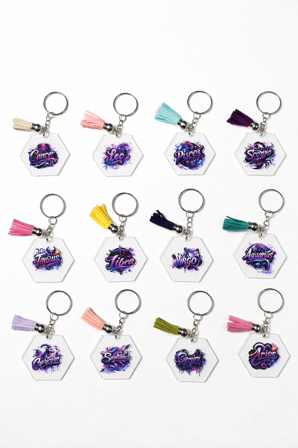 Galaxy Zodiac Keychains