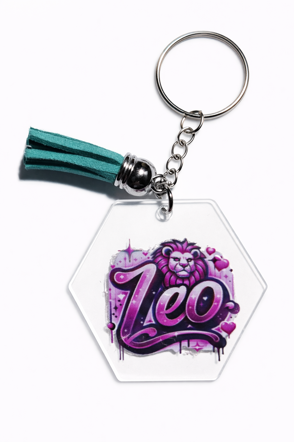 Pink Graffiti Zodiac Keychains