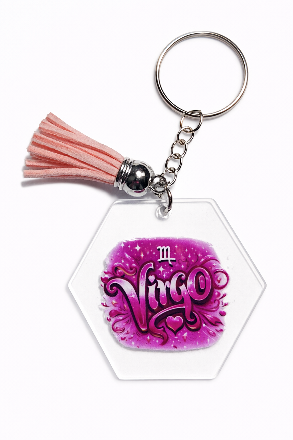 Pink Graffiti Zodiac Keychains