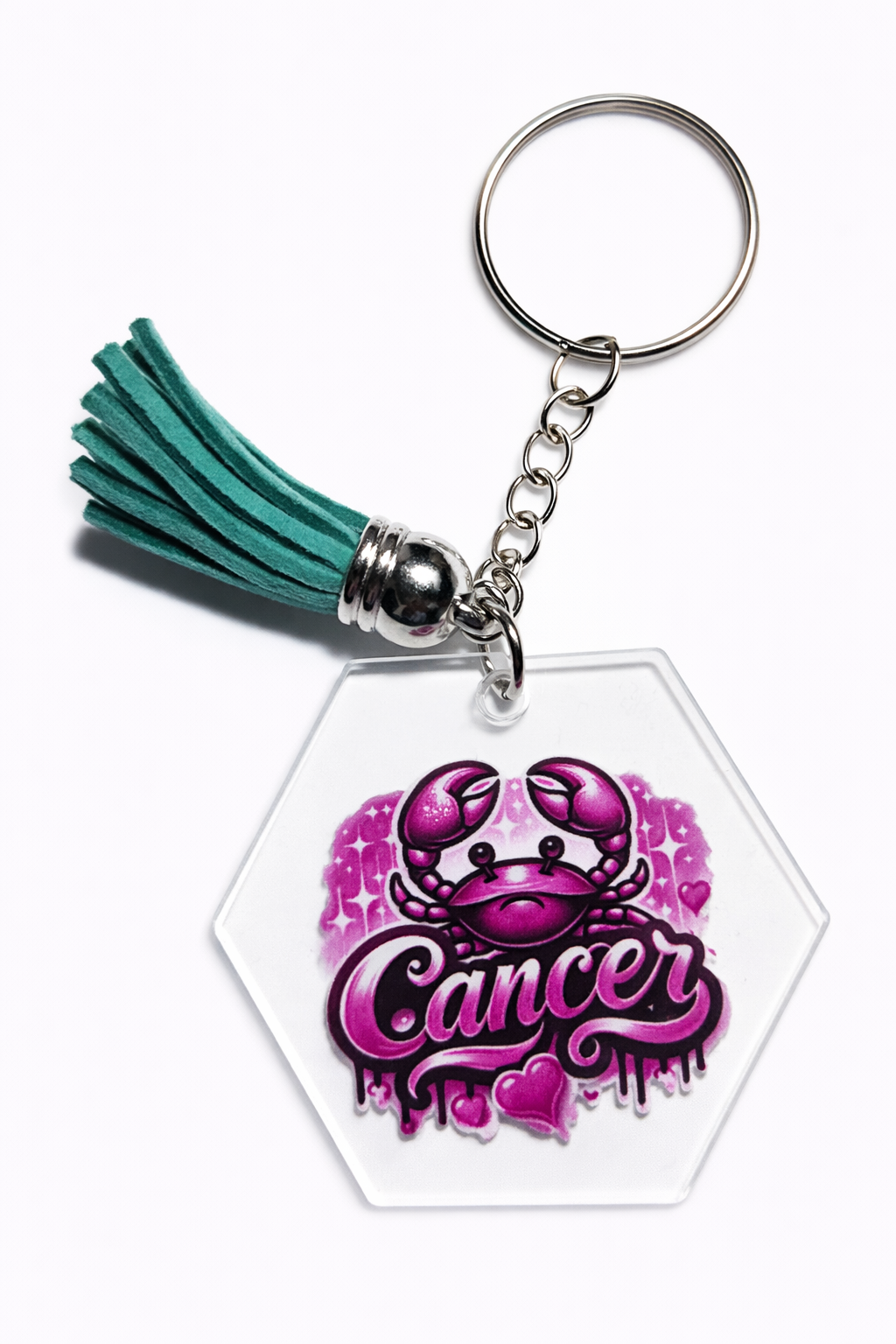 Pink Graffiti Zodiac Keychains