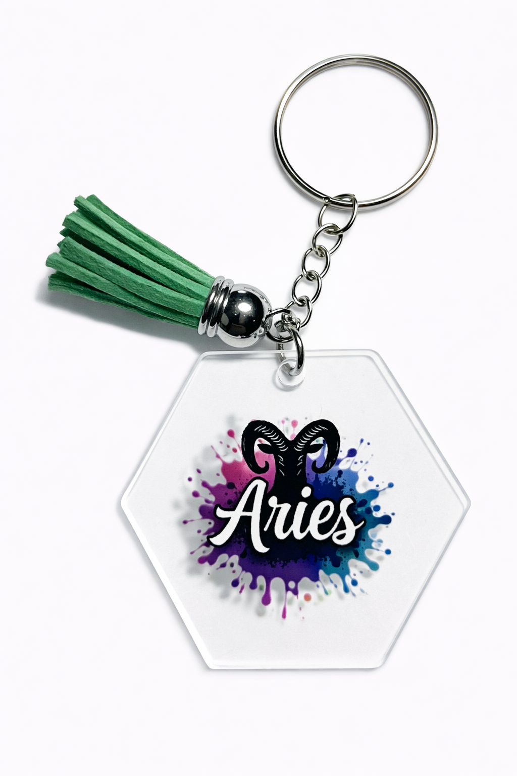 Zodiac Watercolor Splash Keychain