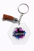 Zodiac Watercolor Splash Keychain