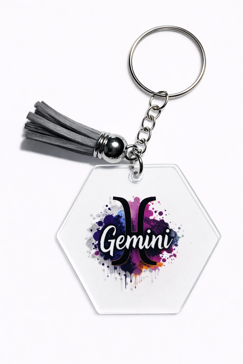 Zodiac Watercolor Splash Keychain
