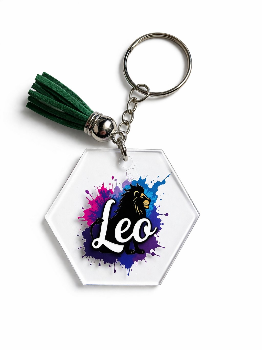 Zodiac Watercolor Splash Keychain