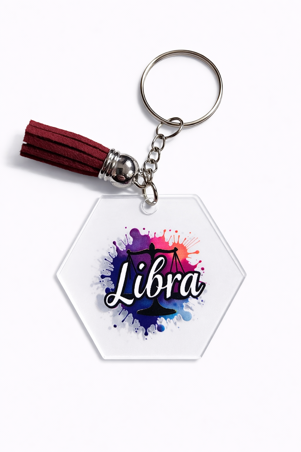 Zodiac Watercolor Splash Keychain