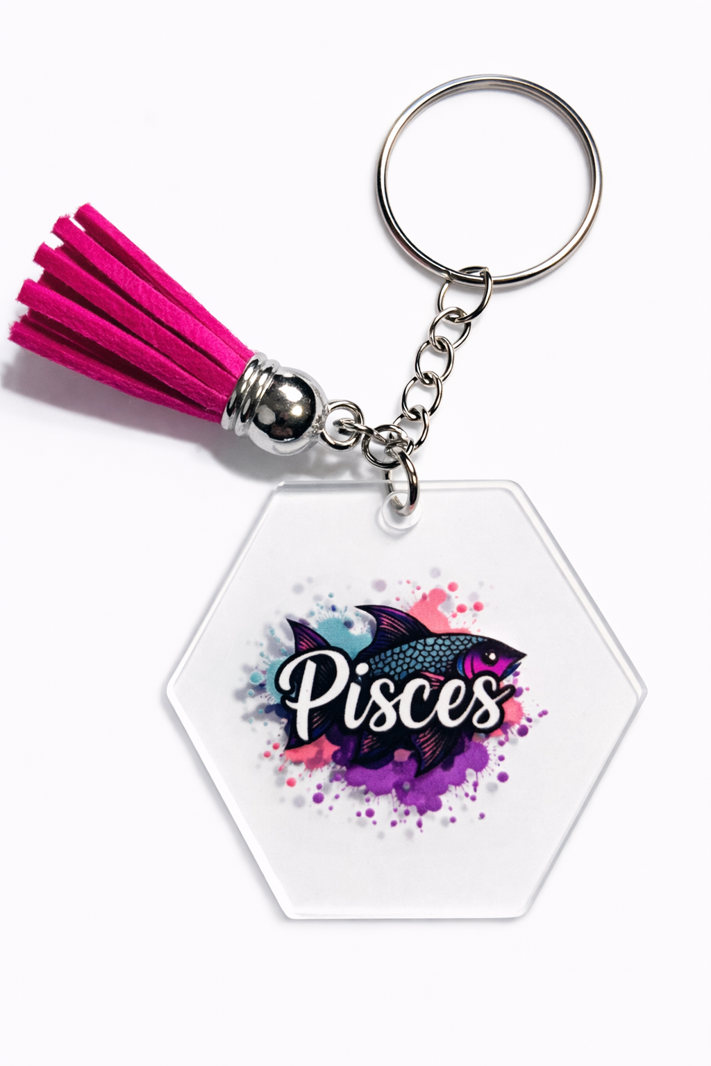 Zodiac Watercolor Splash Keychain