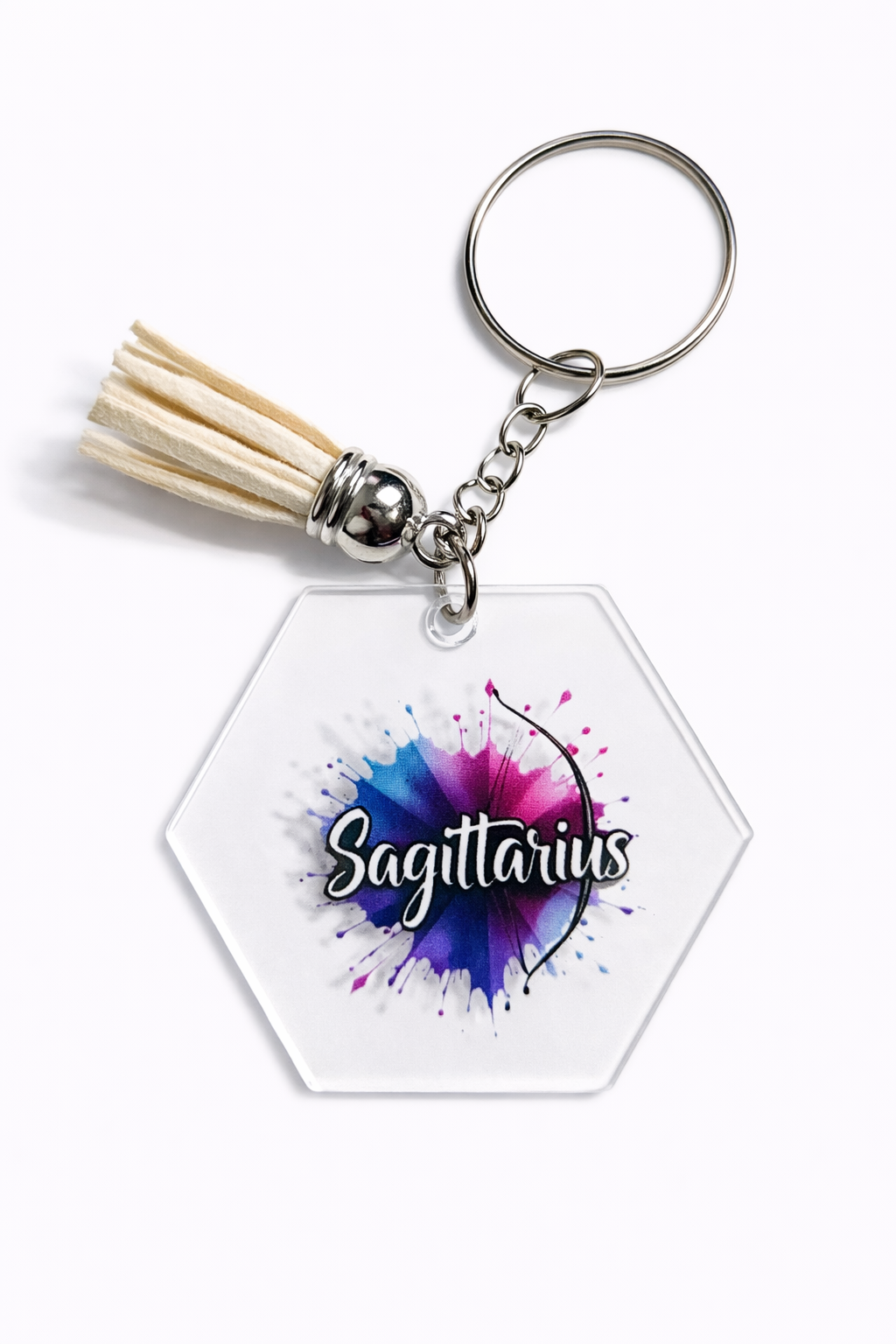 Zodiac Watercolor Splash Keychain