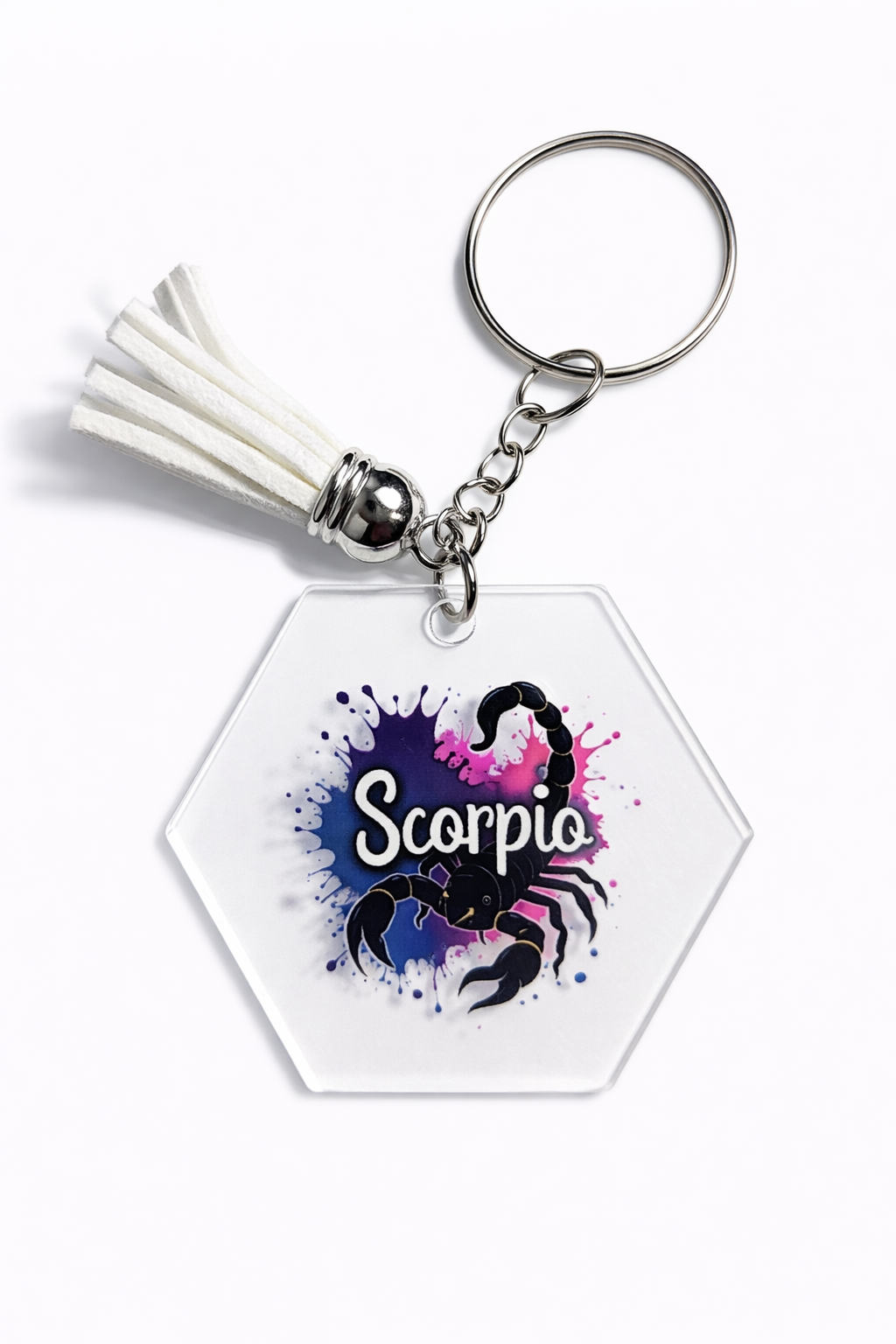 Zodiac Watercolor Splash Keychain