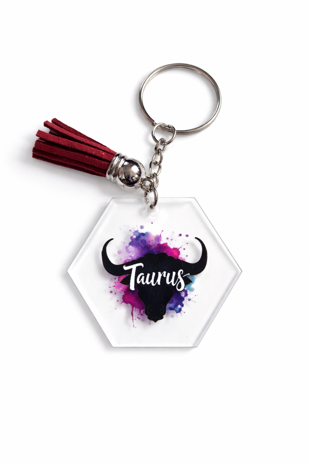 Zodiac Watercolor Splash Keychain