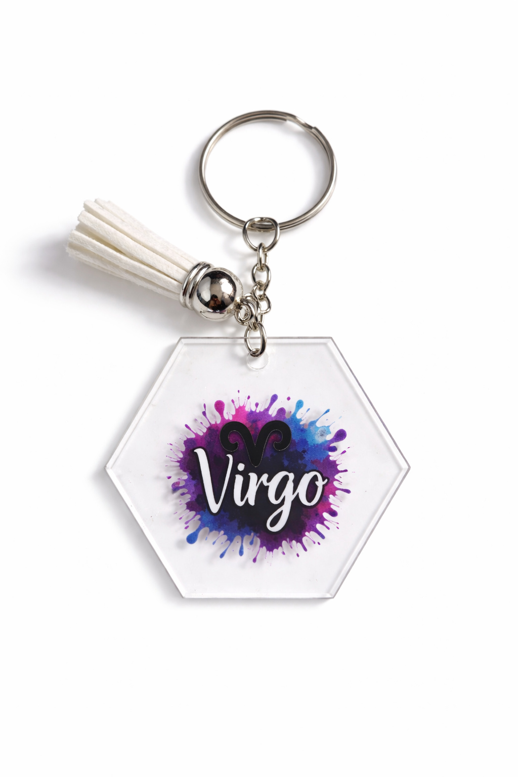 Zodiac Watercolor Splash Keychain