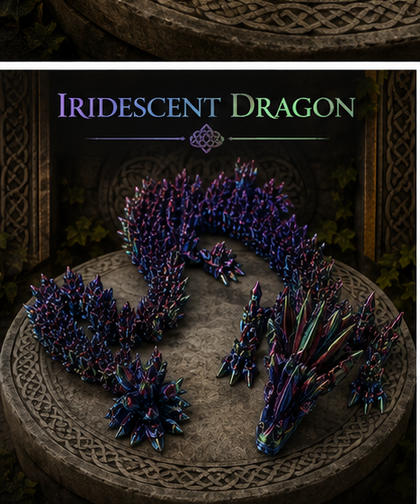 Iridescent Crystal Dragon – Articulated 3D Printed Dragon